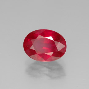 1,62 ctw natürlicher roter Rubin, Oval Schliff, SI