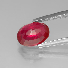 1,62 ctw natürlicher roter Rubin, Oval Schliff, SI