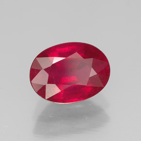 1,70 ctw natürlicher roter Rubin, Oval Schliff, SI