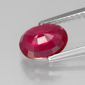 1,70 ctw natürlicher roter Rubin, Oval Schliff, SI