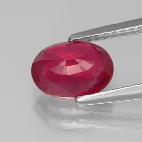 1,79 ctw natürlicher roter Rubin, Oval Schliff, SI