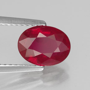 1,79 ctw natürlicher roter Rubin, Oval Schliff, SI