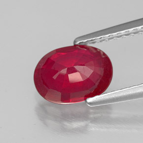 1,70 ctw natürlicher roter Rubin, Oval Schliff, SI