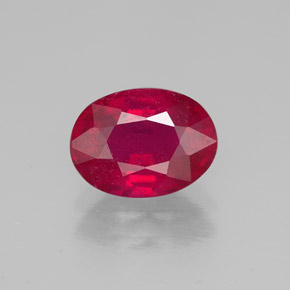 1,66 ctw natürlicher roter Rubin, Oval Schliff, SI