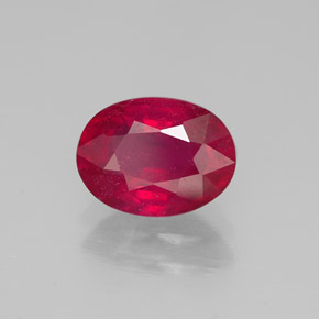 1,66 ctw natürlicher roter Rubin, Oval Schliff, SI