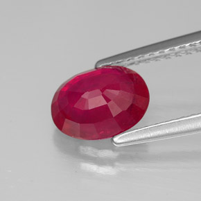1,66 ctw natürlicher roter Rubin, Oval Schliff, SI