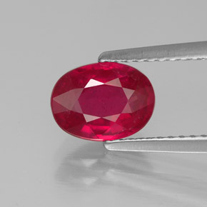 1,70 ctw natürlicher roter Rubin, Oval Schliff, SI