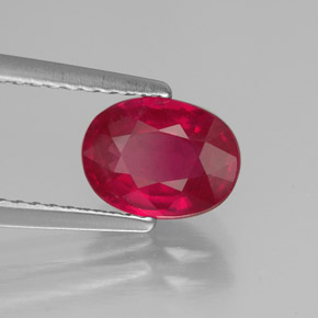1,70 ctw natürlicher roter Rubin, Oval Schliff, SI