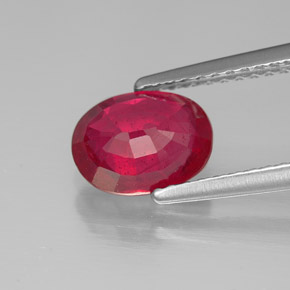 1,70 ctw natürlicher roter Rubin, Oval Schliff, SI