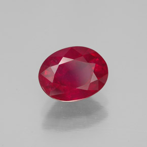 1,71 ctw natürlicher roter Rubin, Oval Schliff, SI