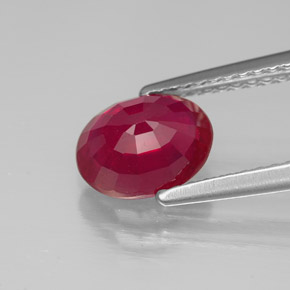 1,71 ctw natürlicher roter Rubin, Oval Schliff, SI