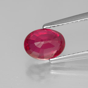 1,62 ctw natürlicher roter Rubin, Oval Schliff, SI