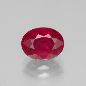 1,86 ctw natürlicher roter Rubin, Oval Schliff, SI