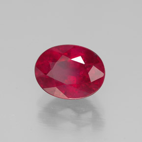 1,86 ctw natürlicher roter Rubin, Oval Schliff, SI