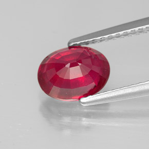 1,86 ctw natürlicher roter Rubin, Oval Schliff, SI