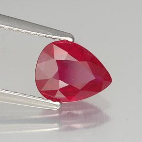 1,44 ctw natürlicher roter Rubin, Birnenform, SI