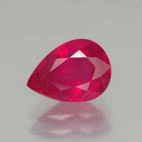1,58 ctw natürlicher roter Rubin, Birnenform, SI