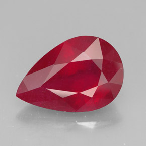 3,68 ctw natürlicher roter Rubin, Birnenform, SI