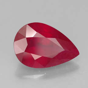 3,68 ctw natürlicher roter Rubin, Birnenform, SI