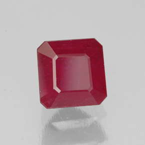 1,90 ctw natürlicher roter Rubin, Smaragdschliff, SI