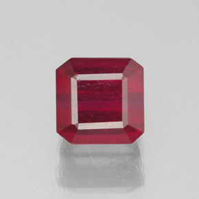 1,74 ctw natürlicher roter Rubin, Smaragdschliff, SI