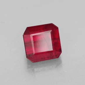 1,79 ctw natürlicher roter Rubin, Smaragdschliff, SI