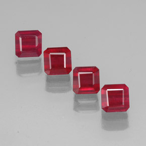  ct natürliche roter Rubin-Edelsteine, Smaragdschliff, SI