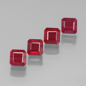  ct natürliche roter Rubin-Edelsteine, Smaragdschliff, SI
