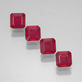  ct natürliche roter Rubin-Edelsteine, Smaragdschliff, SI