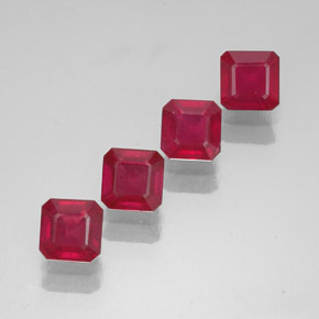  ct natürliche roter Rubin-Edelsteine, Smaragdschliff, SI