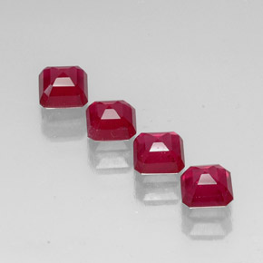  ct natürliche roter Rubin-Edelsteine, Smaragdschliff, SI
