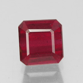 1,87 ctw natürlicher roter Rubin, Smaragdschliff, SI