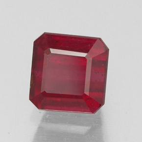 1,87 ctw natürlicher roter Rubin, Smaragdschliff, SI