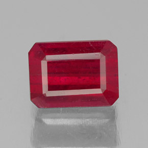 1,57 ctw natürlicher roter Rubin, Smaragdschliff, SI
