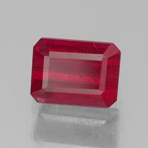 1,57 ctw natürlicher roter Rubin, Smaragdschliff, SI