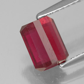 1,57 ctw natürlicher roter Rubin, Smaragdschliff, SI