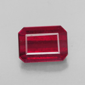 1,53 ctw natürlicher roter Rubin, Smaragdschliff, SI