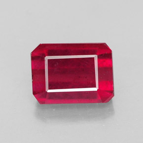 1,73 ctw natürlicher roter Rubin, Smaragdschliff, SI