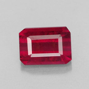 1,59 ctw natürlicher roter Rubin, Smaragdschliff, SI