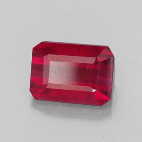 1,59 ctw natürlicher roter Rubin, Smaragdschliff, SI