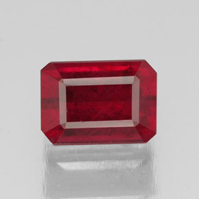 1,78 ctw natürlicher roter Rubin, Smaragdschliff, SI
