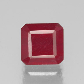 1,92 ctw natürlicher roter Rubin, Smaragdschliff, SI