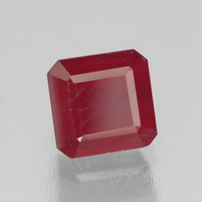 1,92 ctw natürlicher roter Rubin, Smaragdschliff, SI