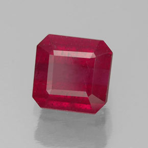 1,48 ctw natürlicher roter Rubin, Smaragdschliff, SI