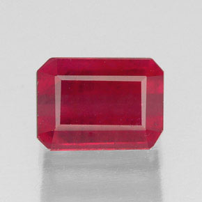 1,69 ctw natürlicher roter Rubin, Smaragdschliff, SI