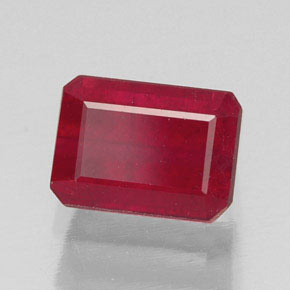 1,87 ctw natürlicher roter Rubin, Smaragdschliff, SI