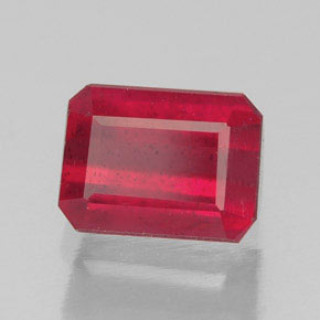 1,80 ctw natürlicher roter Rubin, Smaragdschliff, SI
