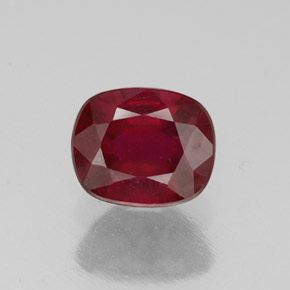1,49 ctw natürlicher roter Rubin, Kissenschliff, SI