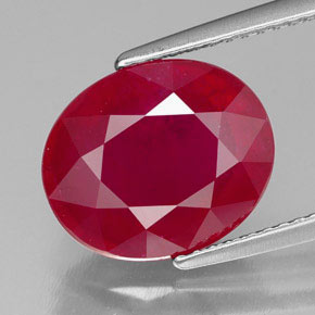 6,88 ctw natürlicher roter Rubin, Oval Schliff, SI