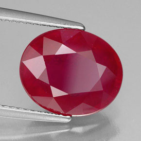 6,88 ctw natürlicher roter Rubin, Oval Schliff, SI
